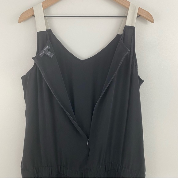 Eileen Fisher Black Silk Georgette Crepe Drawstring Jumpsuit - Picture 12 of 12